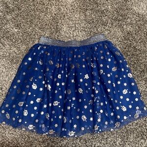 Cat & Jack Blue Star and Dreidel Pattern Skirt